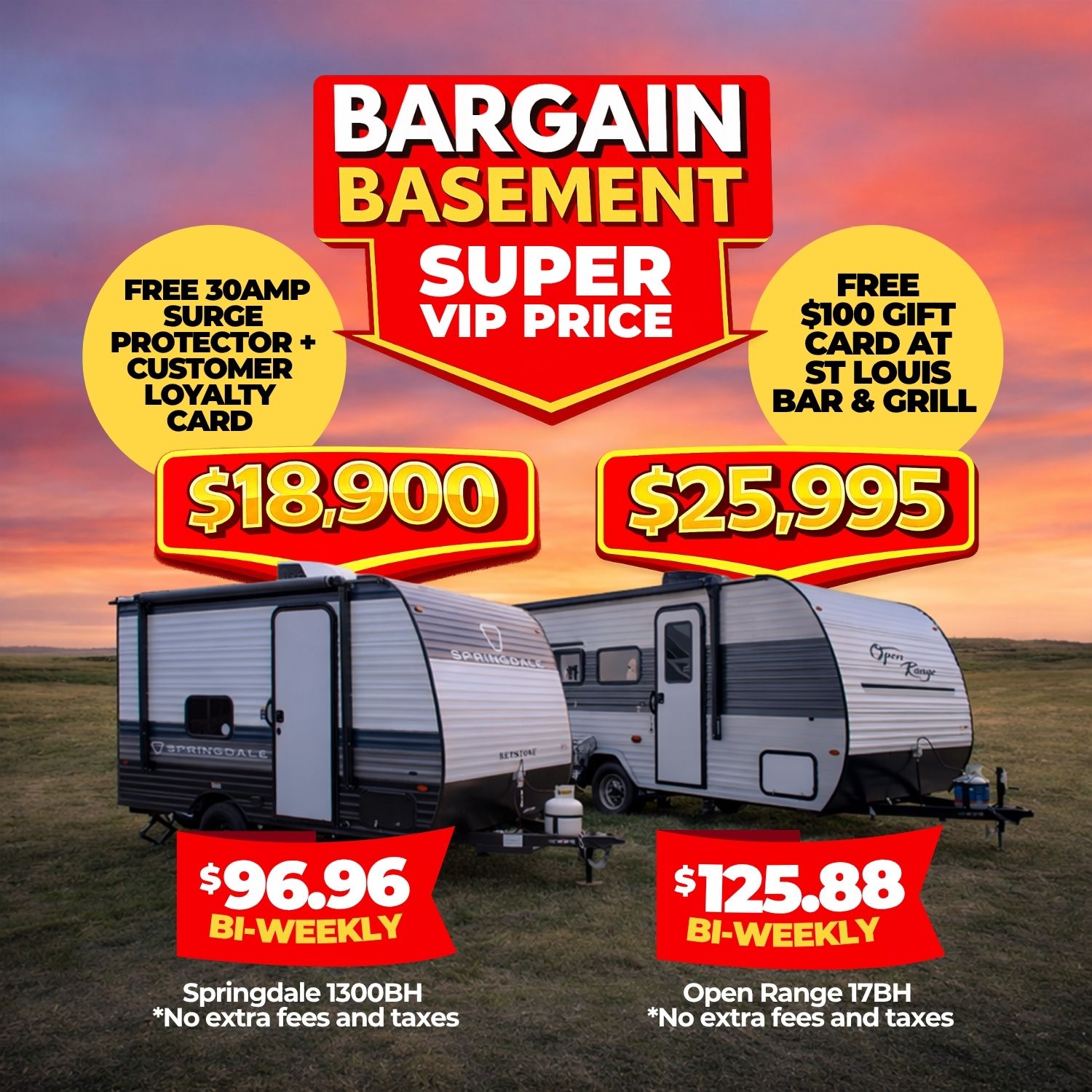 Bargain basement RV Prices